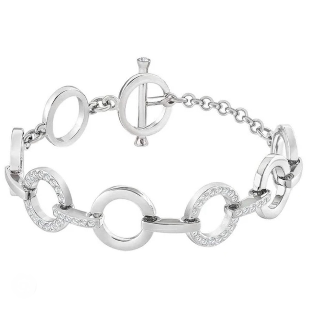 SWAROVSKI Circle Clear Crystal Bracelet #678223 – Rhodium-Plated – EUC
